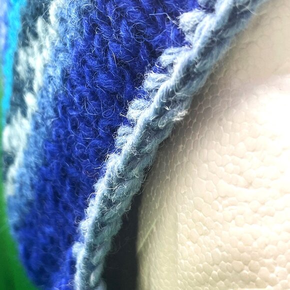 Gypsy Rose Handmade Knit Beanie Hat Chullo Fleece Lined Pom Braids Peruvian Boho - Picture 10 of 12